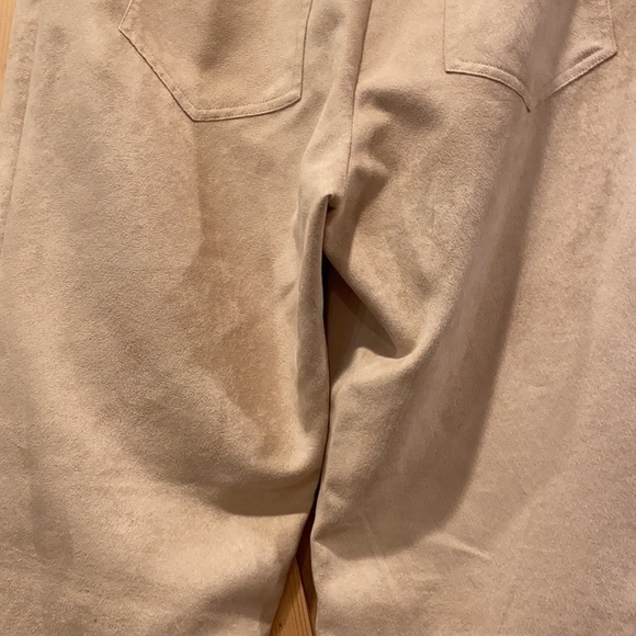 Icicle Shanghai Faux Suede Pants Wide Straight Leg Size 6 - Picture 8 of 10
